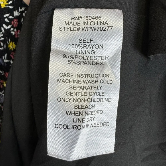 Market Spruce Cottage Micro Floral Midi Dress 2X Black Flowy Long Sleeve V-Neck - Picture 10 of 10